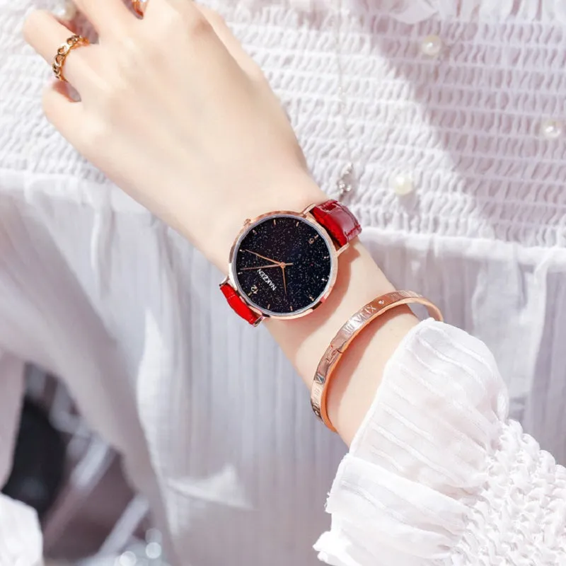Ultra-thin Blue Sandstone Dial Women's Watch
