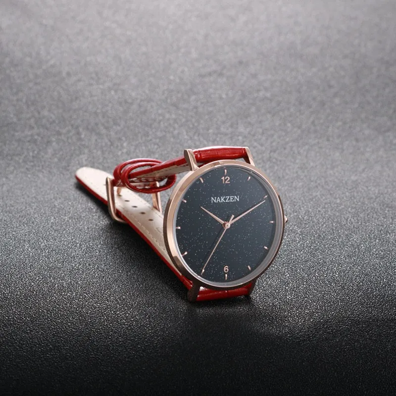 Ultra-thin Blue Sandstone Dial Women's Watch
