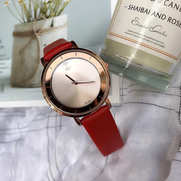 Ultra-thin Leather Strap Women's Watch