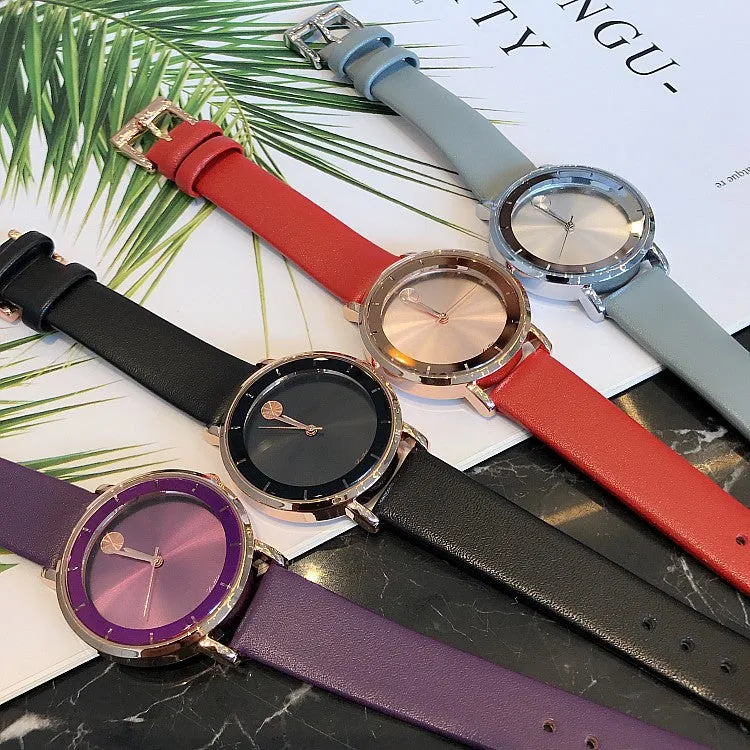 Ultra-thin Leather Strap Women's Watch