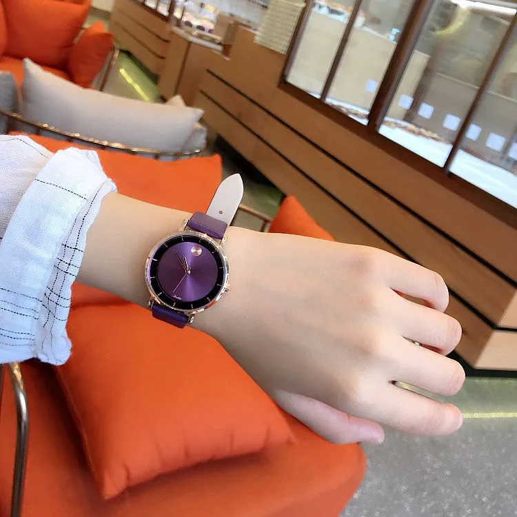 Ultra-thin Leather Strap Women's Watch