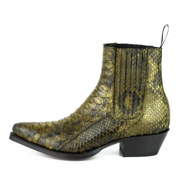 Urban and Exotic Green Kaky Handmade Women's Boots or Ankle Boots 2496