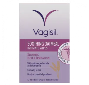 VAGISIL private parts to soothe the wet wet towels (relieve privacy stimulation in private parts, essential women) SOOOTHING OATMEAL Intimate Wipes 12s