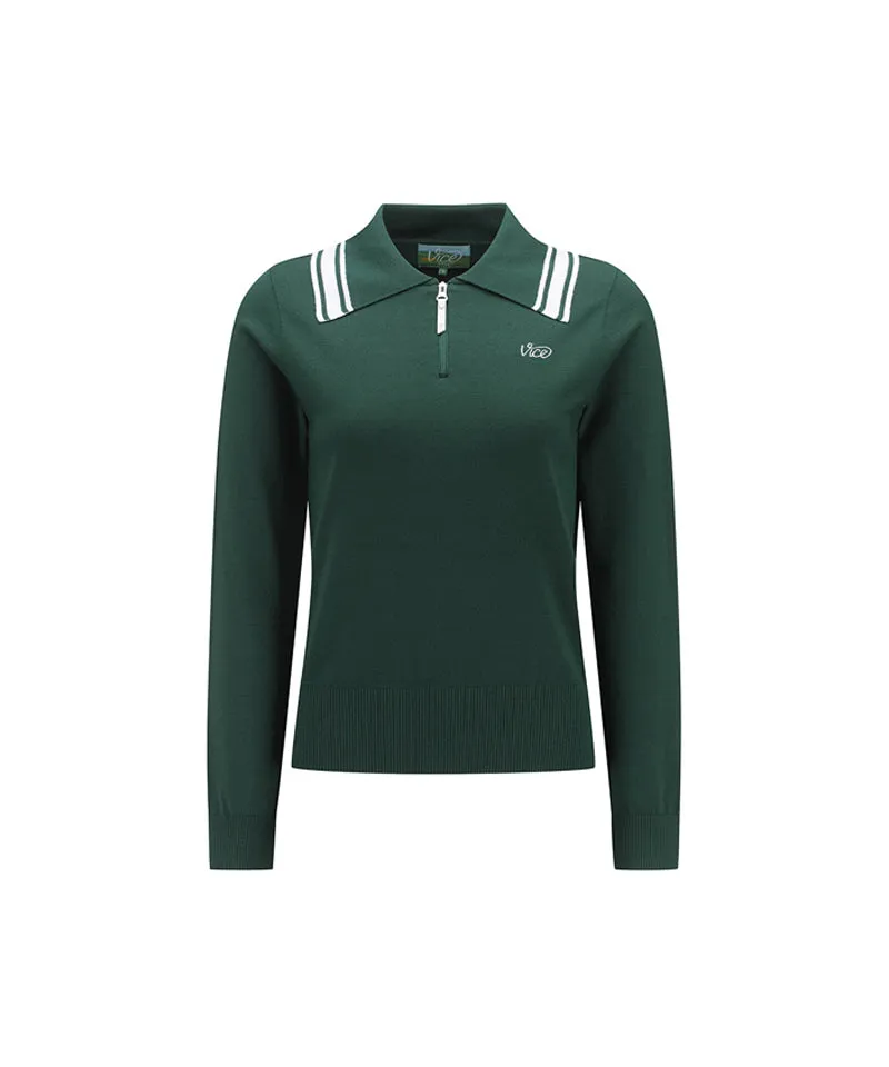 Vice Golf Atelier Women's Wide Collar Sweater - D/Green