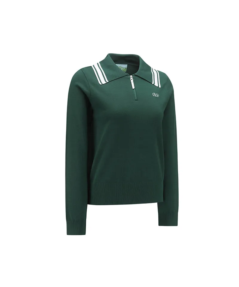Vice Golf Atelier Women's Wide Collar Sweater - D/Green