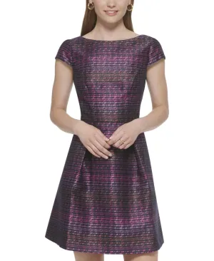 Vince Camuto Women's Metallic Jacquard Fit & Flare Dress VC2M3949