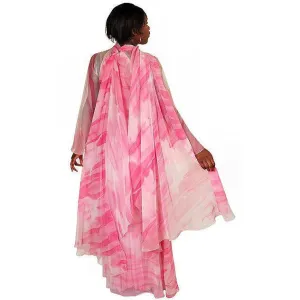 Vintage Silk Chiffon Pink Fantasy Dress Molly Parnis 1970S 34-28-44