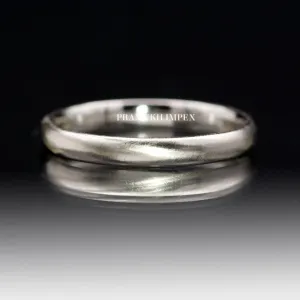 Vintage Wedding Band, 14k White Gold Engagement Ring, Comfort Fit Narrow Domed wedding band, Skinny Anniversary Band, art deco band