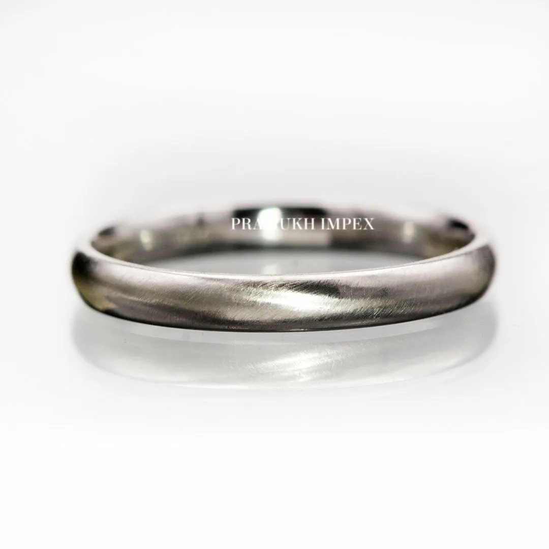 Vintage Wedding Band, 14k White Gold Engagement Ring, Comfort Fit Narrow Domed wedding band, Skinny Anniversary Band, art deco band