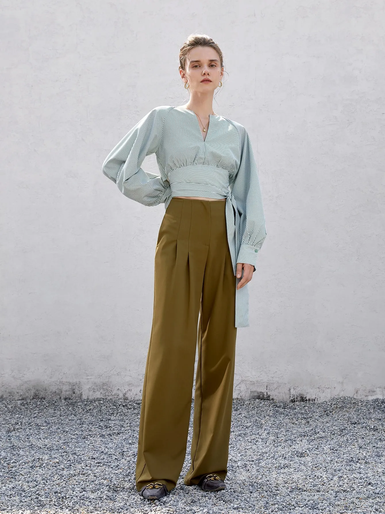 Voluminous Sleeve Cropped Top