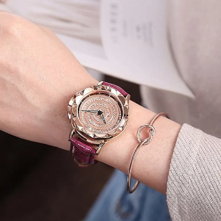 Vortex-shaped Rotatable Women's Watch