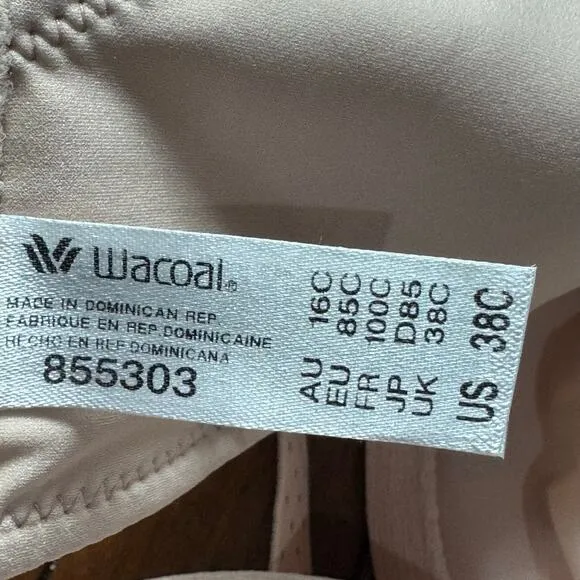 Wacoal Women's Rose Dust Back Appeal Underwire Bra, Up to H Cup Size 38C NWT