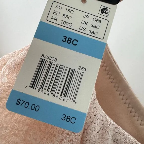 Wacoal Women's Rose Dust Back Appeal Underwire Bra, Up to H Cup Size 38C NWT