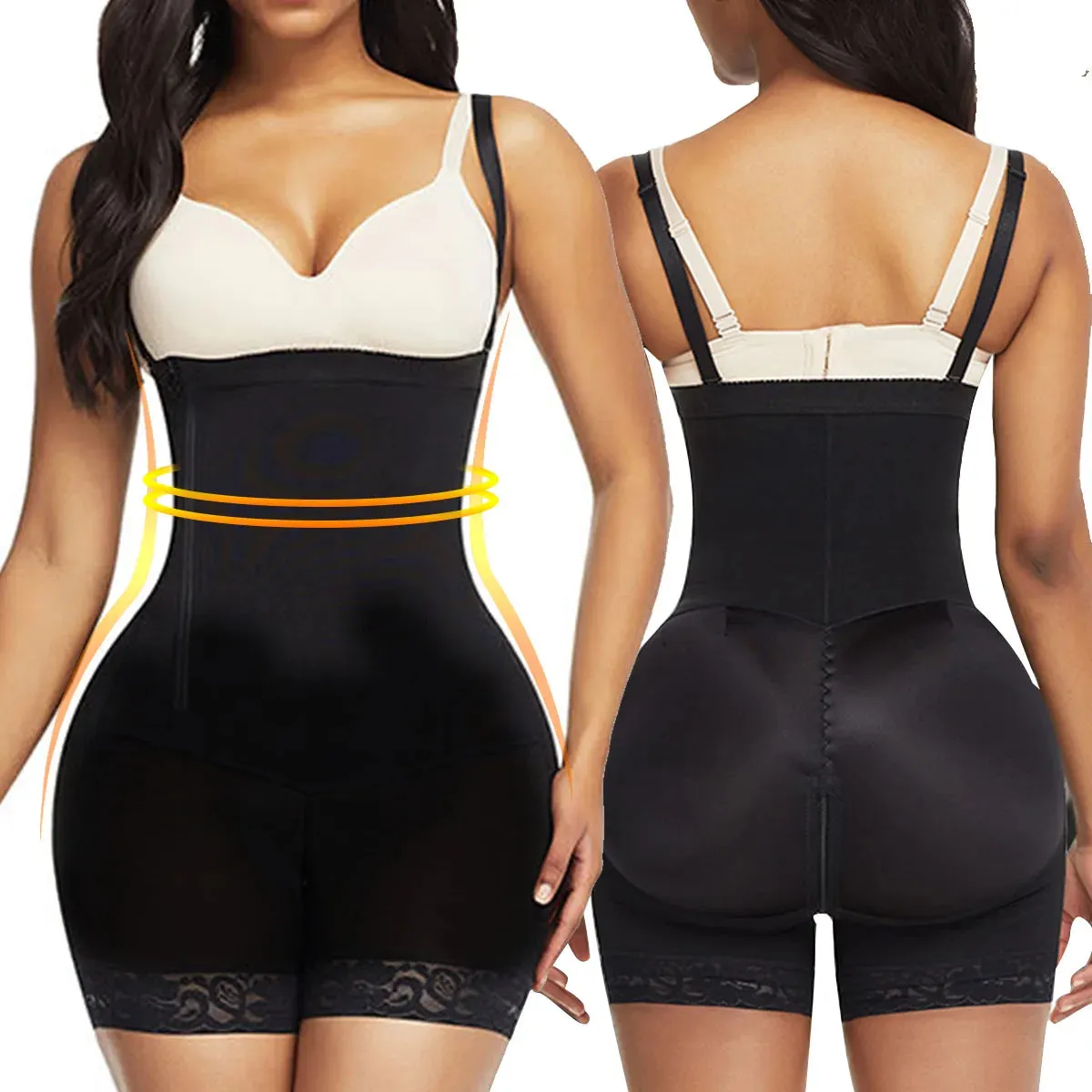 Waist Slimming Zipper Bodysuit Shapewear for Women