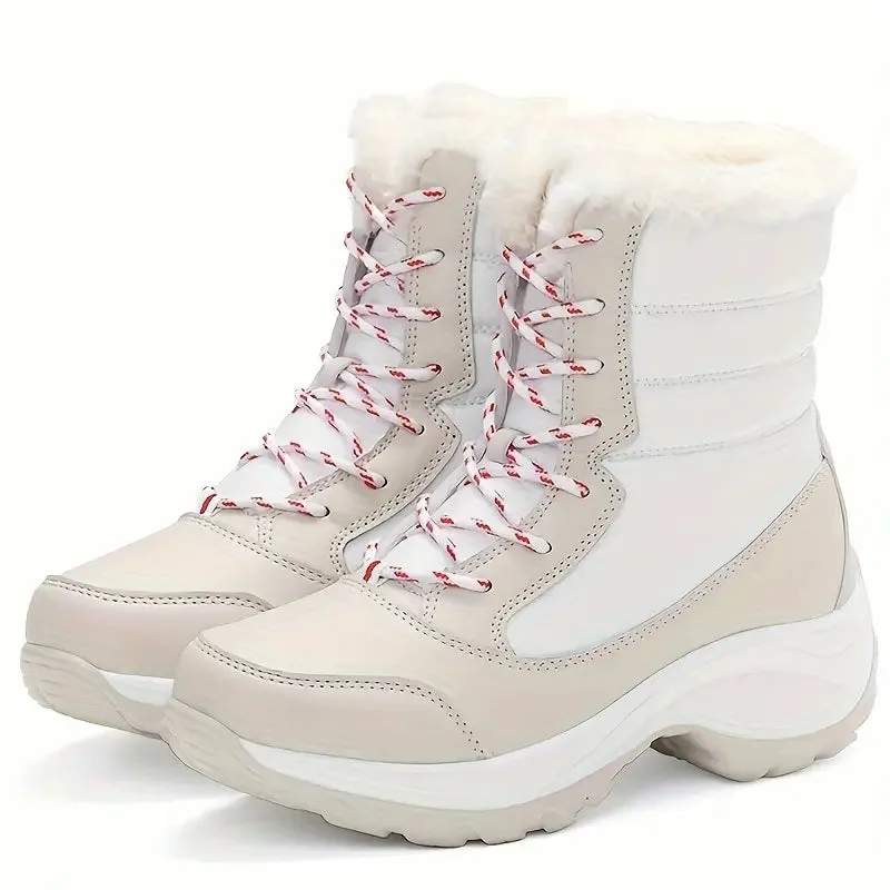 Warm, Waterproof, Plush-Lined Ankle Snow Boots with Anti-Slip Traction for Women