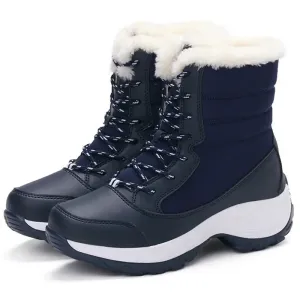 Warm, Waterproof, Plush-Lined Ankle Snow Boots with Anti-Slip Traction for Women