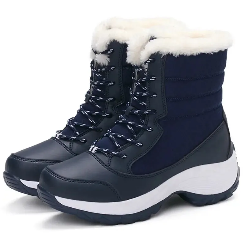 Warm, Waterproof, Plush-Lined Ankle Snow Boots with Anti-Slip Traction for Women