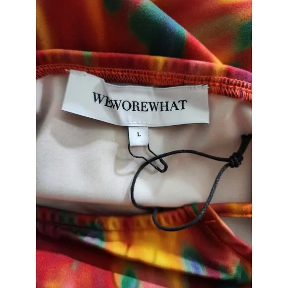 WeWoreWhat Cutout Midi Skirt Fire Tie Dye Spicy Orange Women's Size Large New