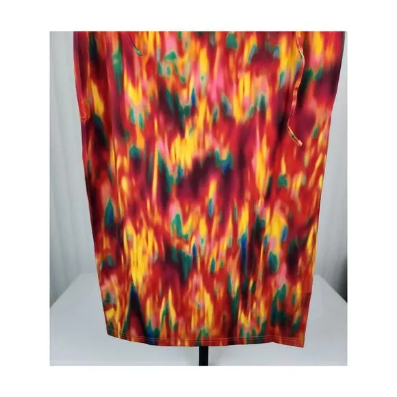 WeWoreWhat Cutout Midi Skirt Fire Tie Dye Spicy Orange Women's Size Large New