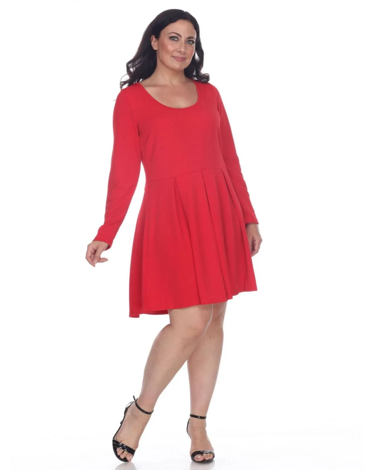 White Mark Womens Plus Size Jenara Fit N Flare Dress PS846-91-1XL