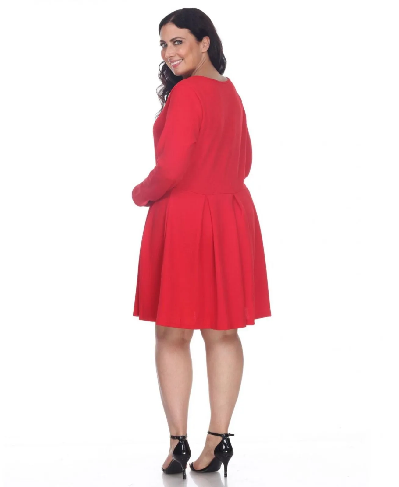 White Mark Womens Plus Size Jenara Fit N Flare Dress PS846-91-1XL