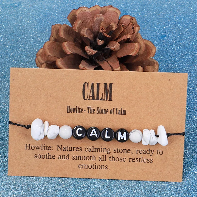 White Turquoise & Black 'Calm' Adjustable Bracelet