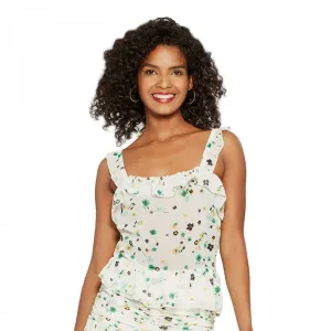 Who What Wear Women's Floral Print Ruffle Tank Top
