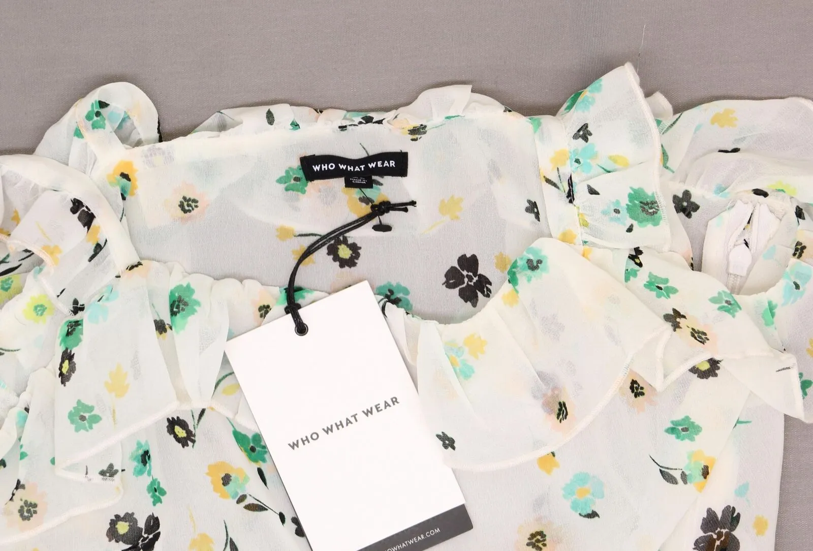 Who What Wear Women's Floral Print Ruffle Tank Top