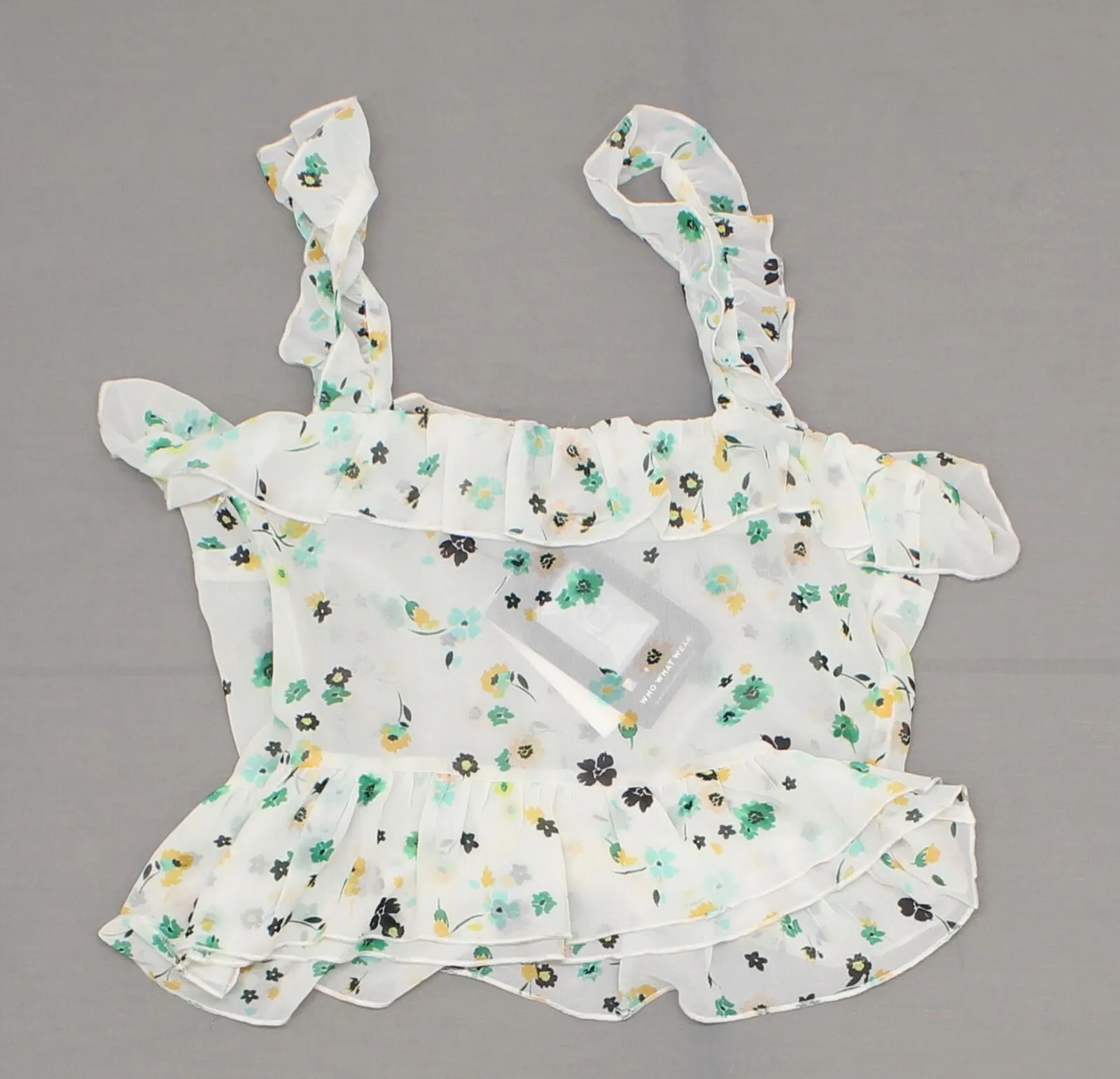 Who What Wear Women's Floral Print Ruffle Tank Top