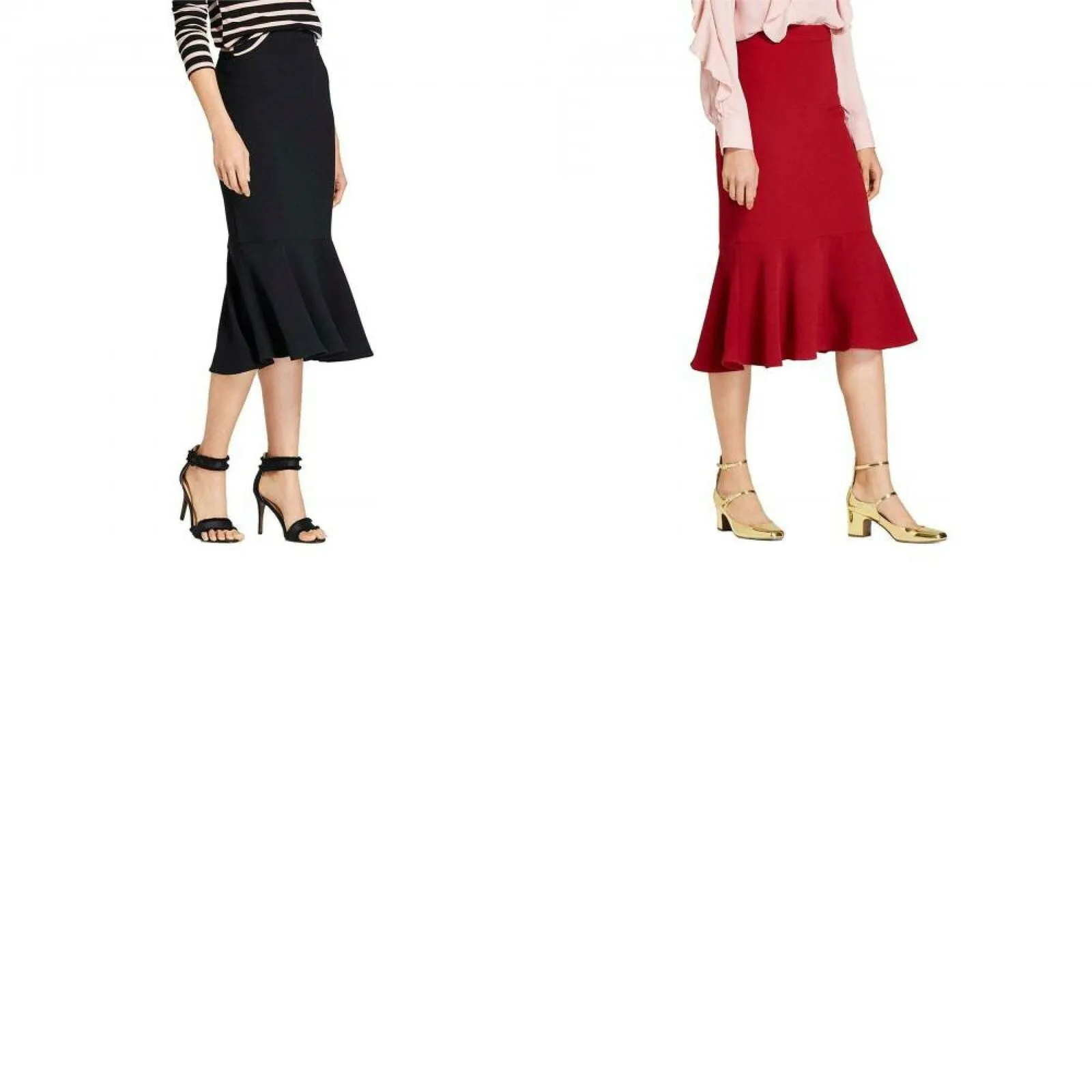 Who What Wear Women's Fluted Midi Skirt