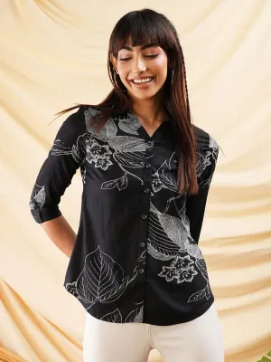 women Black shirt - Ladies Casual Wear Comfort Fit Shirt - Zola