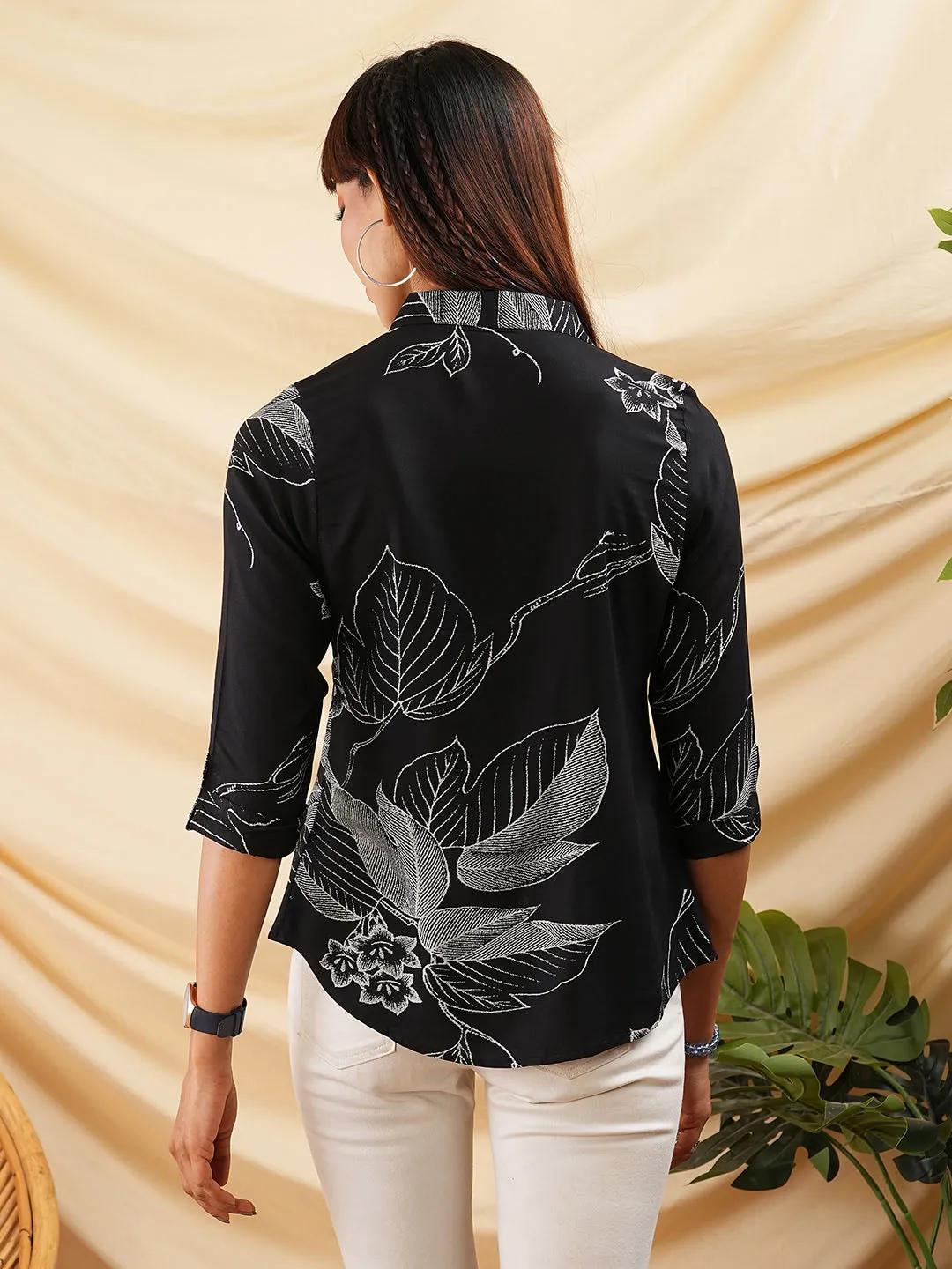 women Black shirt - Ladies Casual Wear Comfort Fit Shirt - Zola