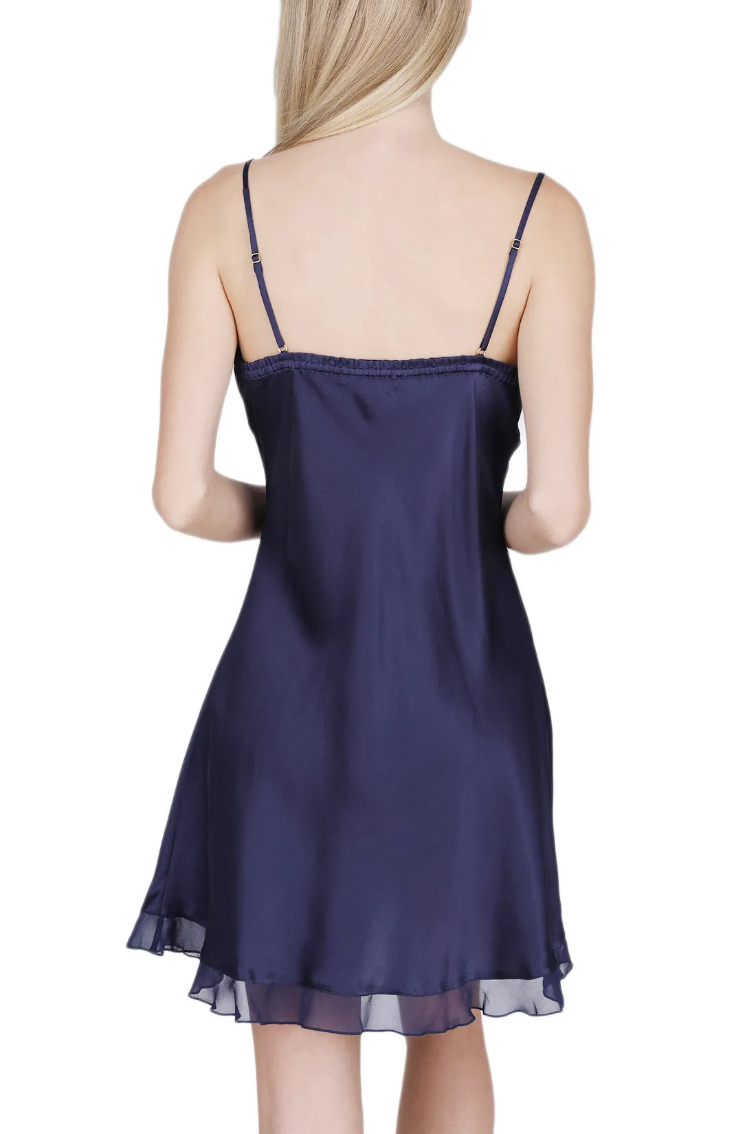 Women's 100% Silk Chemise with Sexy Front Slit