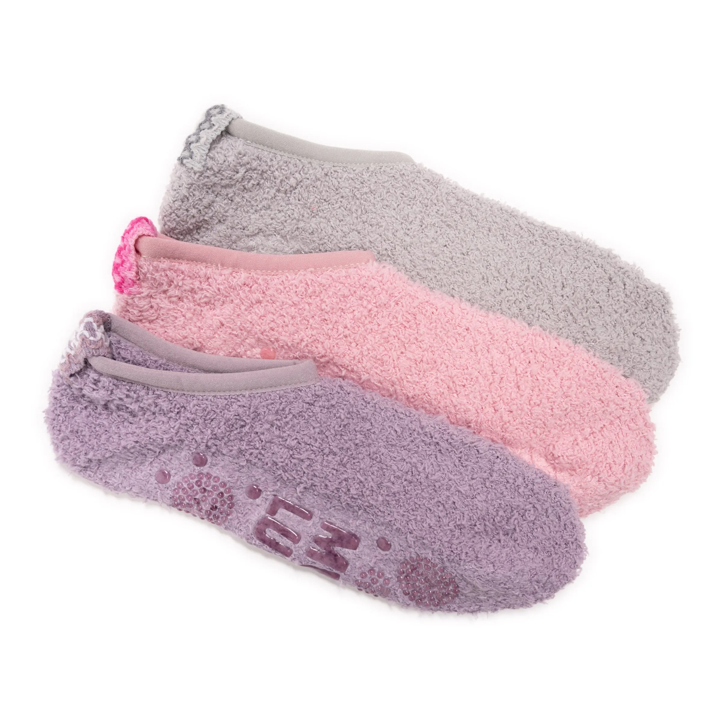 Women's 3 Pack Low Cut Cozy Socks With Grippers