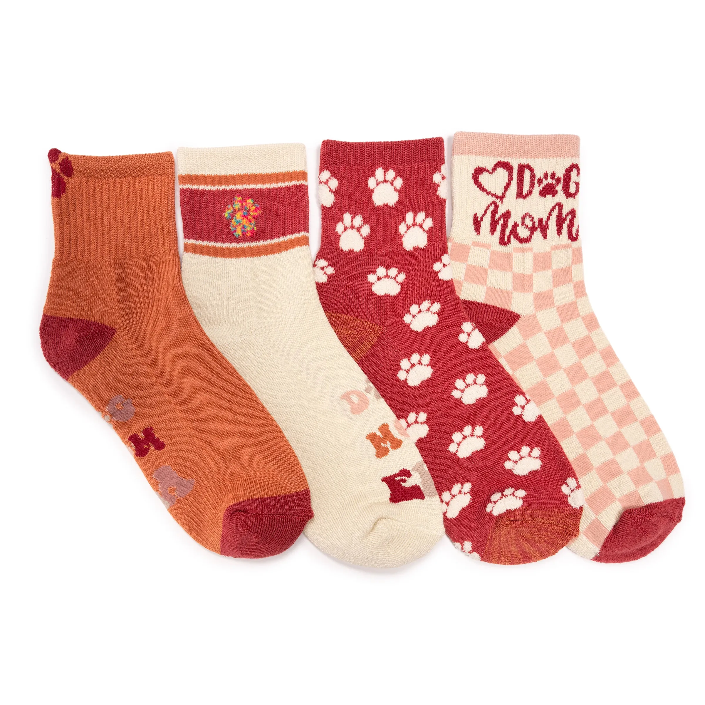 Women's 4 Pack Quarter Crew Novelty