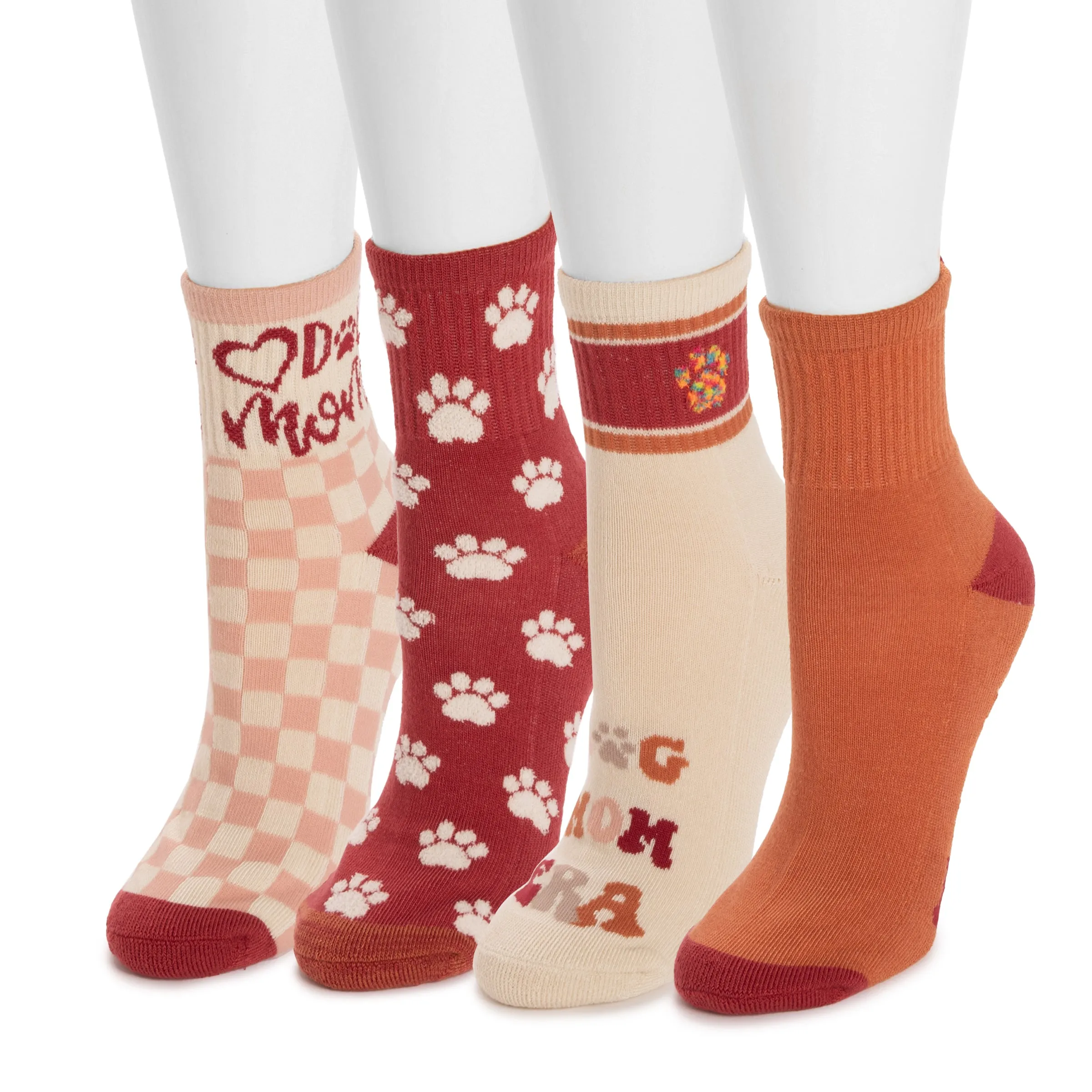 Women's 4 Pack Quarter Crew Novelty