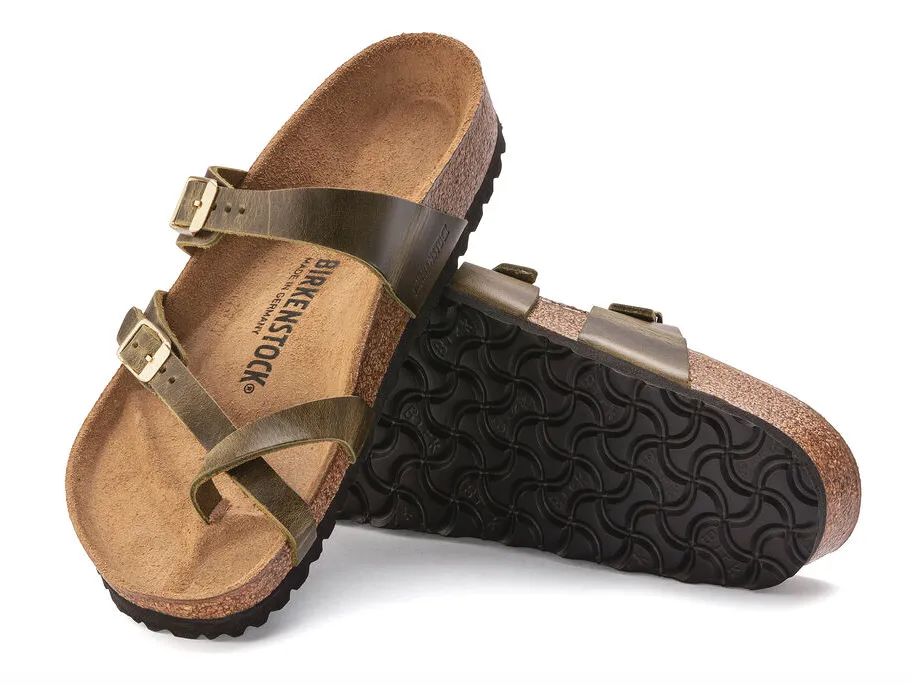 WOMEN'S BIRKENSTOCK MAYARI OILED LEATHER | OLIVE