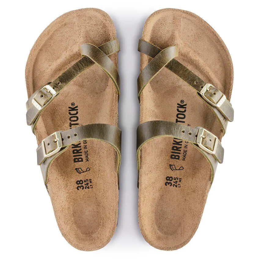 WOMEN'S BIRKENSTOCK MAYARI OILED LEATHER | OLIVE