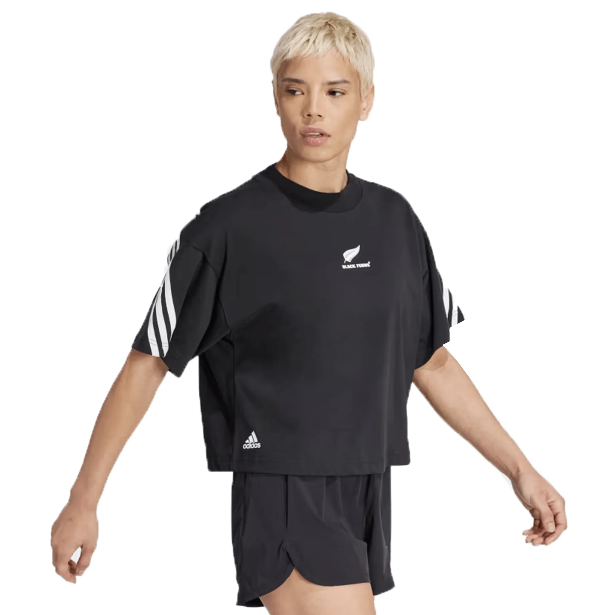 Women's Black Ferns 3-Stripe Tee by adidas