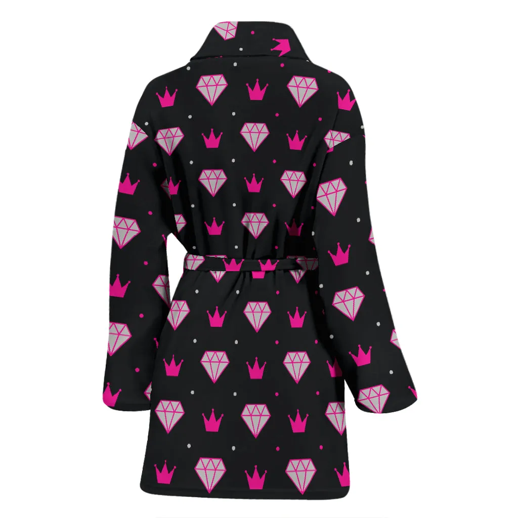 Women's Bling Bath Robe Black