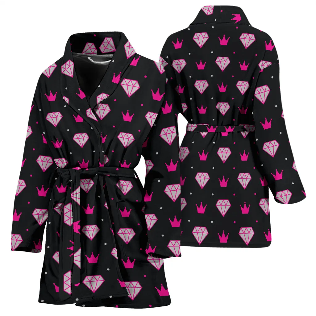 Women's Bling Bath Robe Black