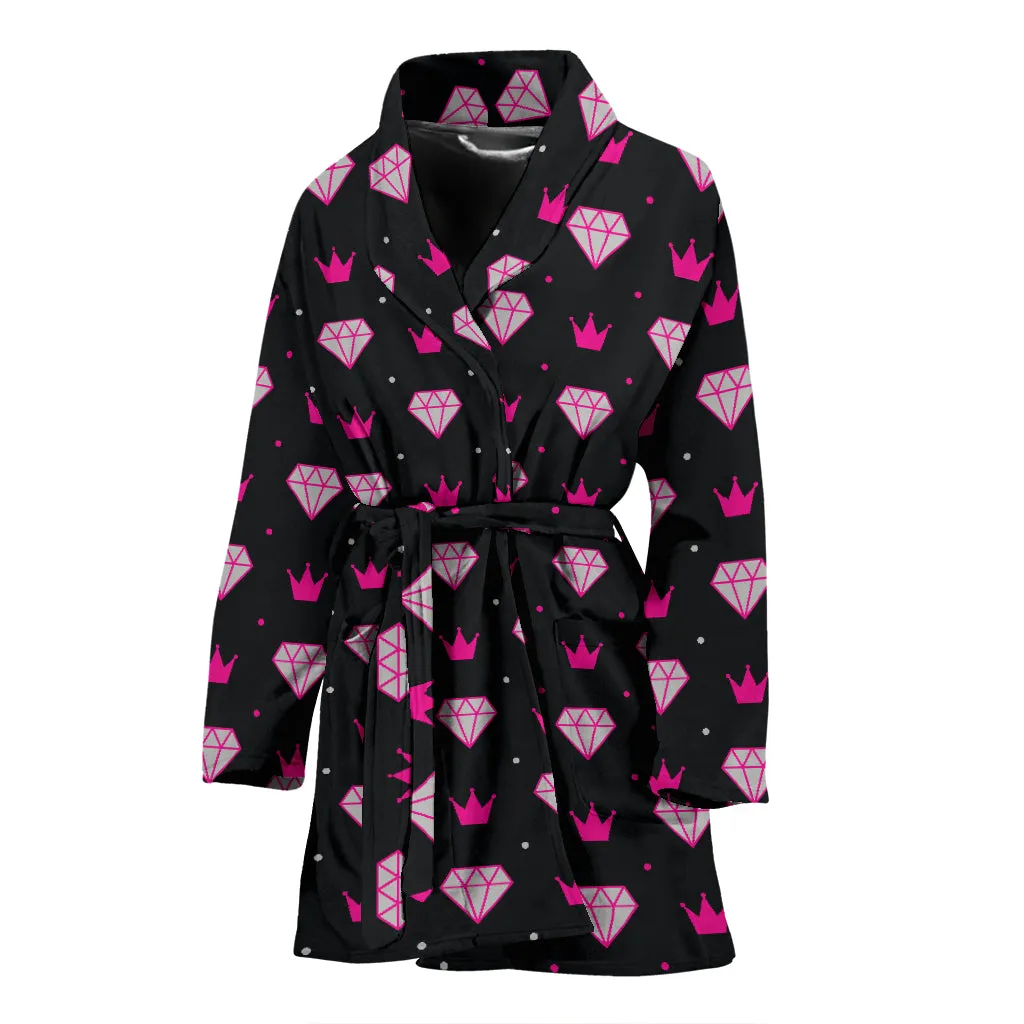 Women's Bling Bath Robe Black