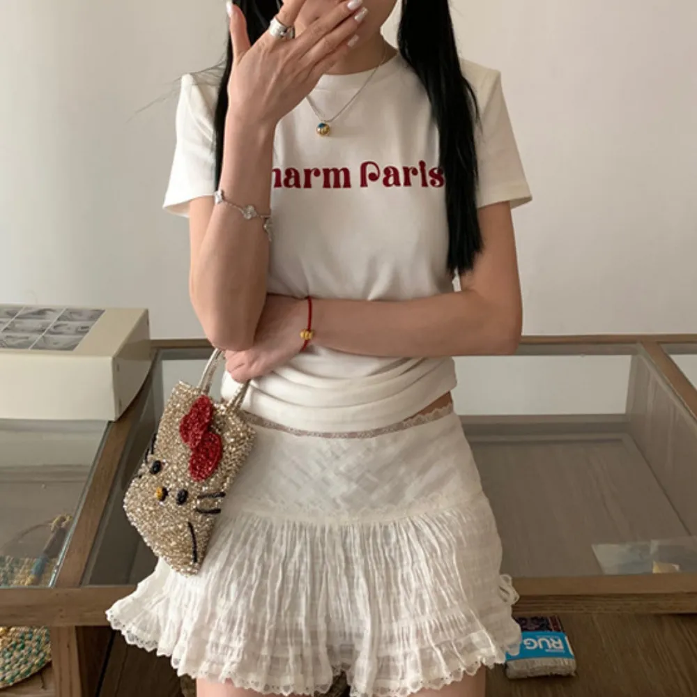 Women's Casual Drawstring Letter T-shirt