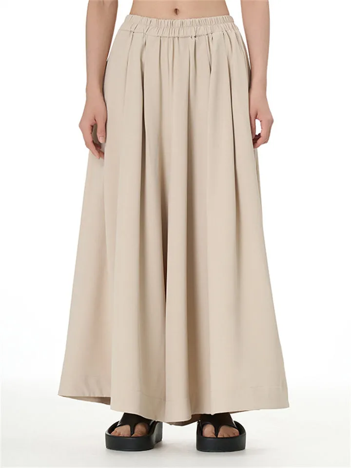 Women's Casual Pleated Wide Leg Pants