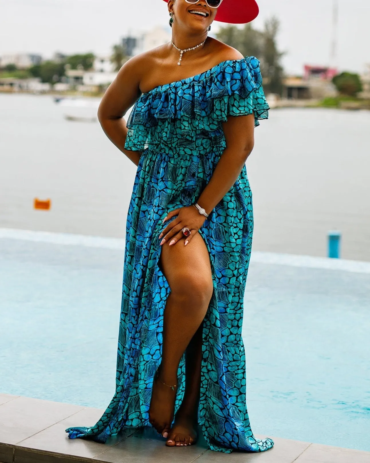 Women's Casual Print Off-Shoulder Vacation Dress
