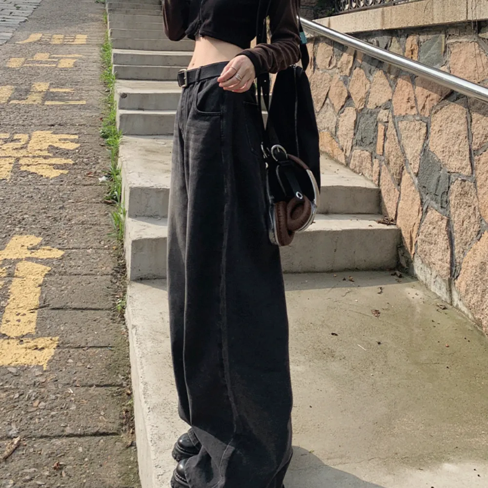 Women‘s Casual Washed Straight Jeans