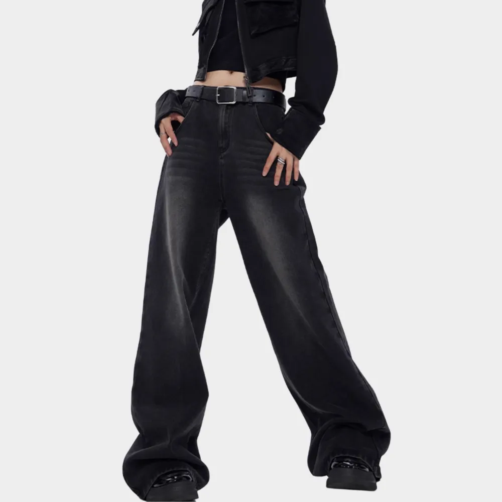 Women‘s Casual Washed Straight Jeans