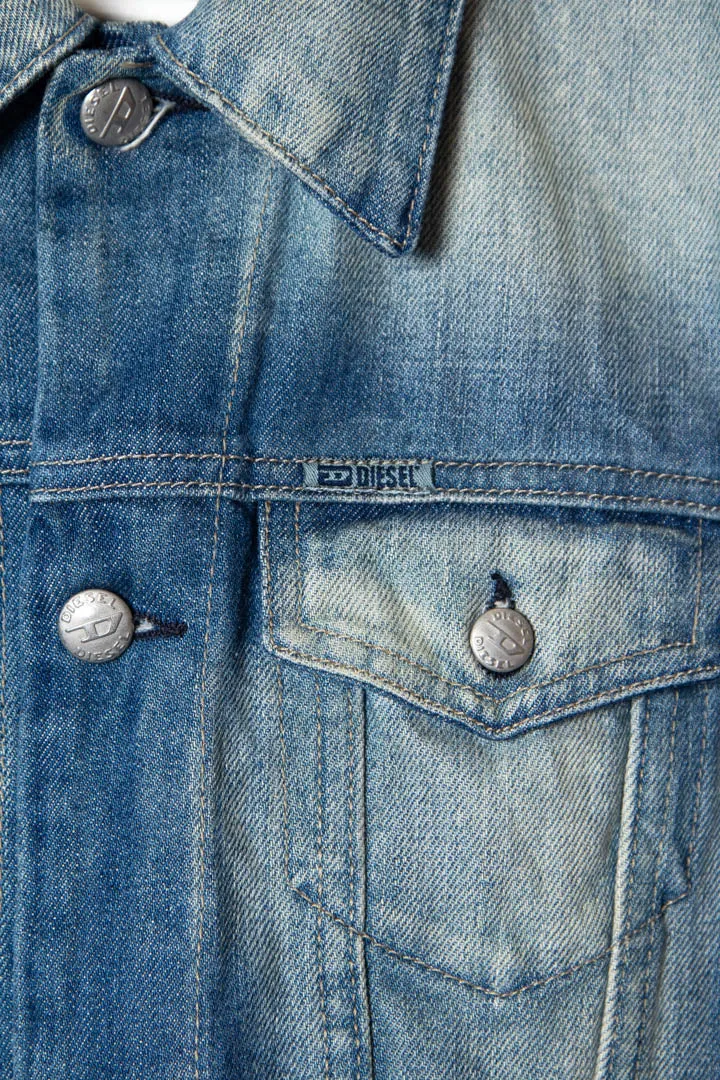Women's Diesel Kimiti Acid Wash Denim Jacket (S)