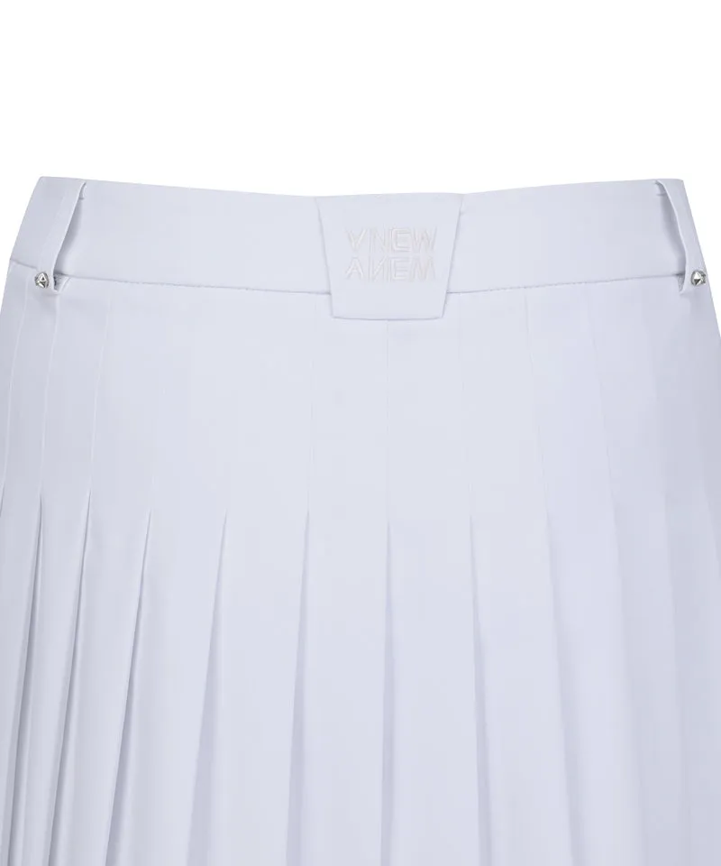 Women's Double Layer Pleats Skirt - White