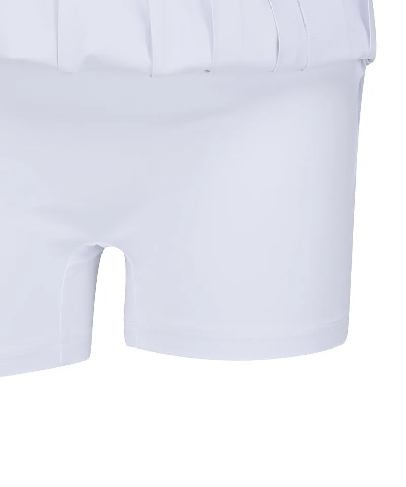 Women's Double Layer Pleats Skirt - White